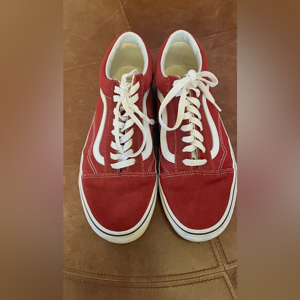 Vans burgundy-red sneaker-men’s size 10 1/2 or Women’s size 12.